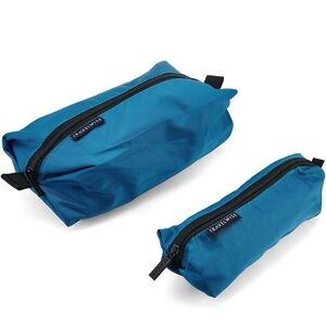 TravelWise 2 Piece Wrap Around Zip Toiletry Bag Set, Large and Small NWT